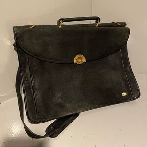 Elegant Black Leather Woman’s Briefcase